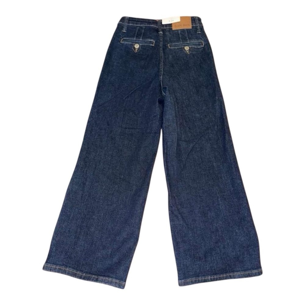 Judy Blue Dark Indigo Wide leg crop trouser style. So cute. Size 0/24 nwt! - Picture 2 of 10